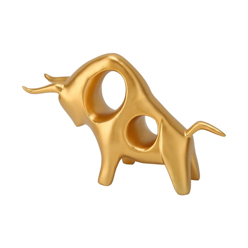 Exquisite Abstract Bull Sculpture Resin Golden Fighting Bull Sculpture Ox Statue Ornament