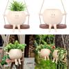 Swing Planter Pot Smile Face Swing Flowers Pot Cute Hanging Swing Planter Resin Swing Plant Pot Compact Haning Planter Pots