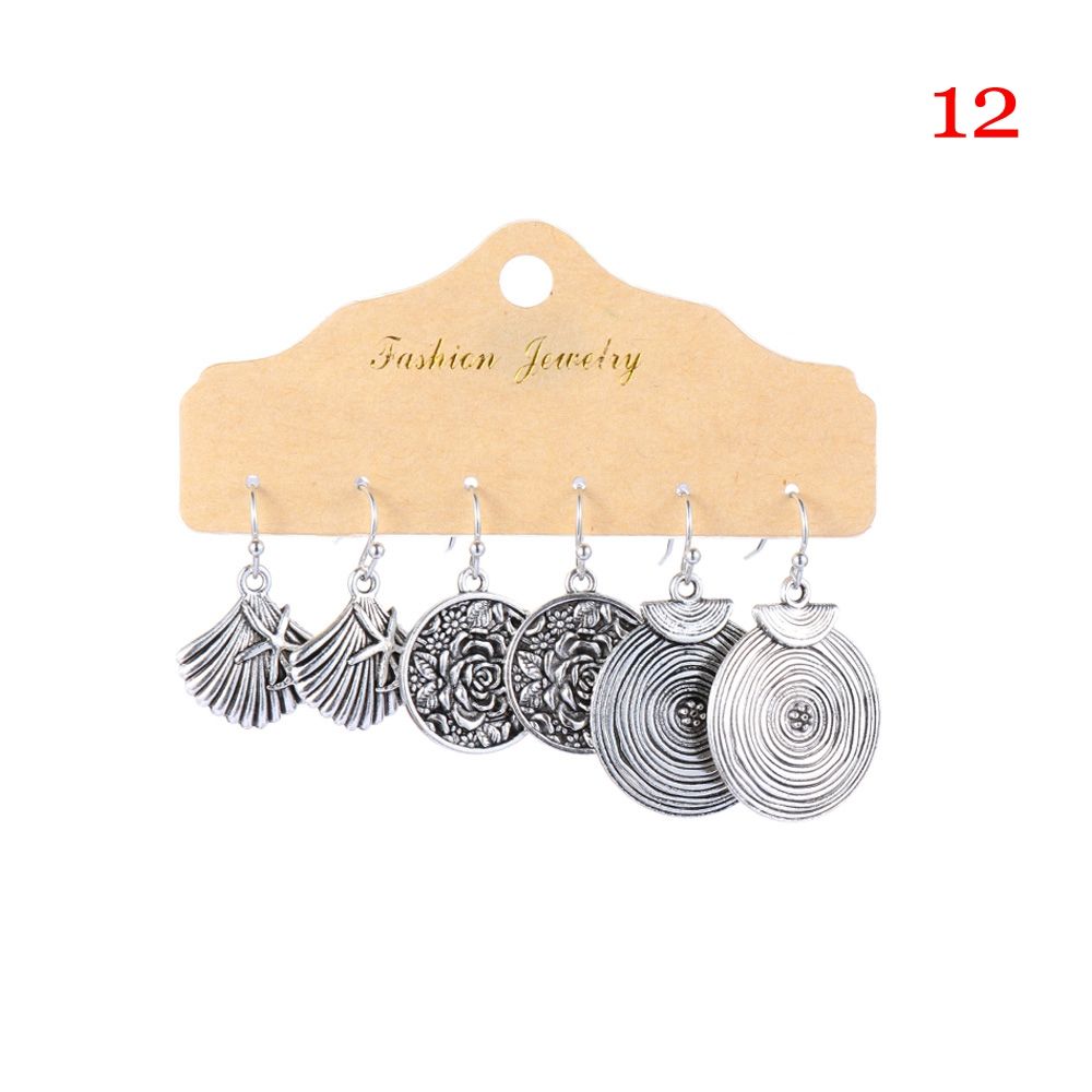 Аксессуары Бохо Украшения Мода Крылья Лист Этнический Набор Серег Круг Кисточка Геометрические Подвески