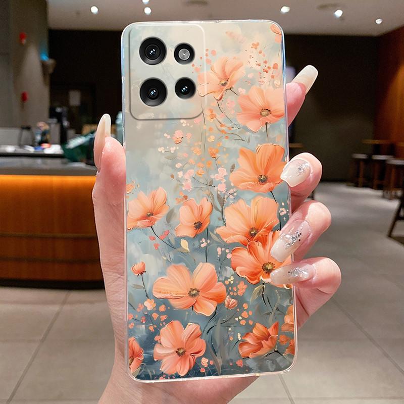 Case For Motorola Edge 50/Edge50 Neo/Moto S50/Edge 50 Pro Capa Flower Butterfly Protective Shell Soft Silicone TPU Phone Cover