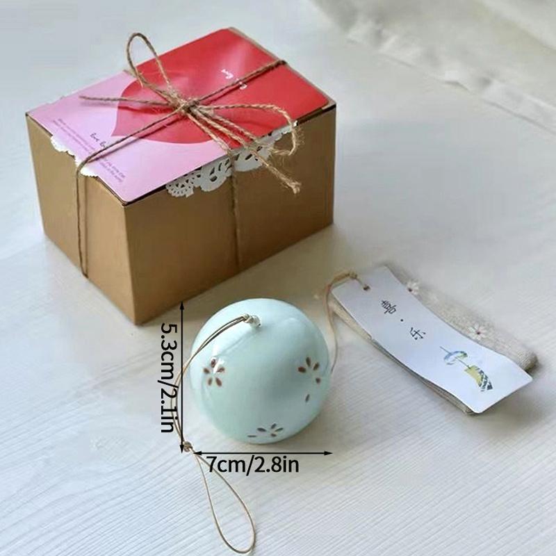 Ceramic Japanese Wind Chime Outdoor Wind Bells Garden Wind Music Garden Hanging Decor Home Outdoor Decor Ceramic Landscape