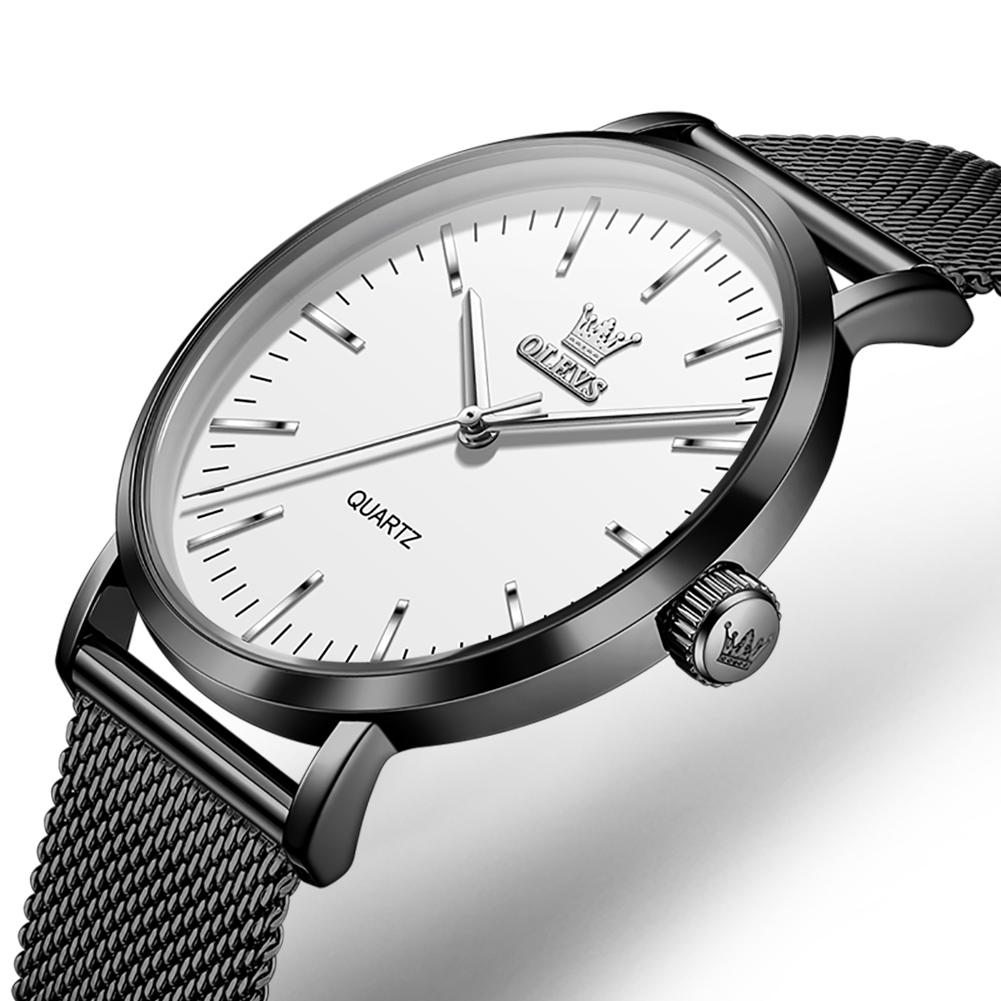 OLEVS Ultra-thin Simple Fashion Men's Quartz Watch Stainless Steel Men's Waterproof Night Light Watch