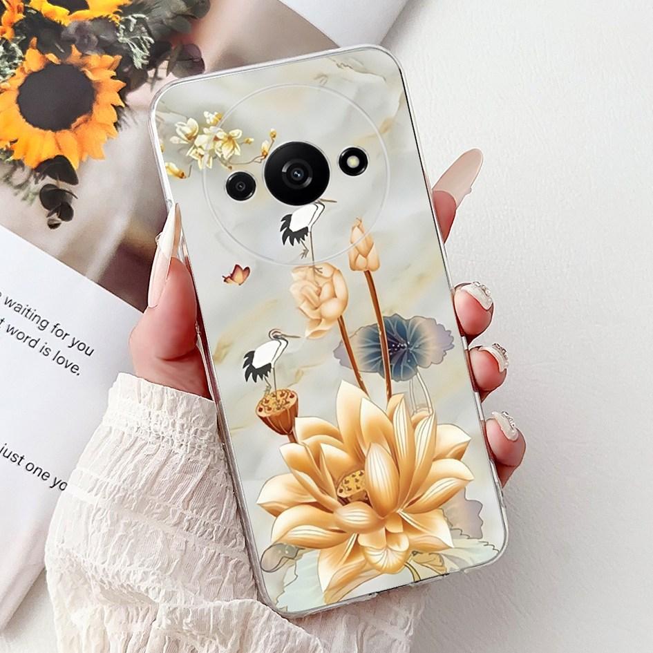 Case For Xiaomi Redmi A3 A3x Phone Cover New Stylish Flower Girls Pattern Soft Silicone Back Funda For Xiaomi Poco C61 C 61 Capa