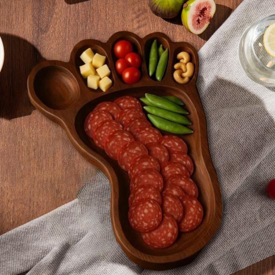 Поднос для закусок в форме стопы, сыр, мясо, фрукты, сервировочный поднос, морской ужин, поднос для вечеринок