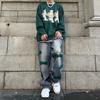 Уличная одежда High Street, мужская модная джинсовая вышивка, винтажная одежда Y2K, джинсы, прямые мешковатые брюки, мужские брюки в стиле Харадзюку, подростковые