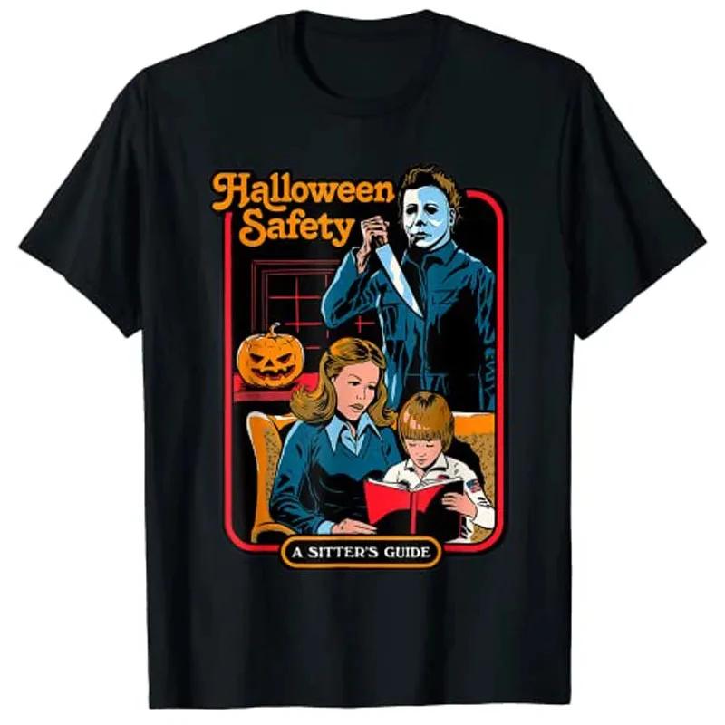 Halloween Safety Family Guide Summer T-Shirt Woman Casual Fashion Tops Tees Harajuku Graphic Tshirts Unisex Oversized TShirt