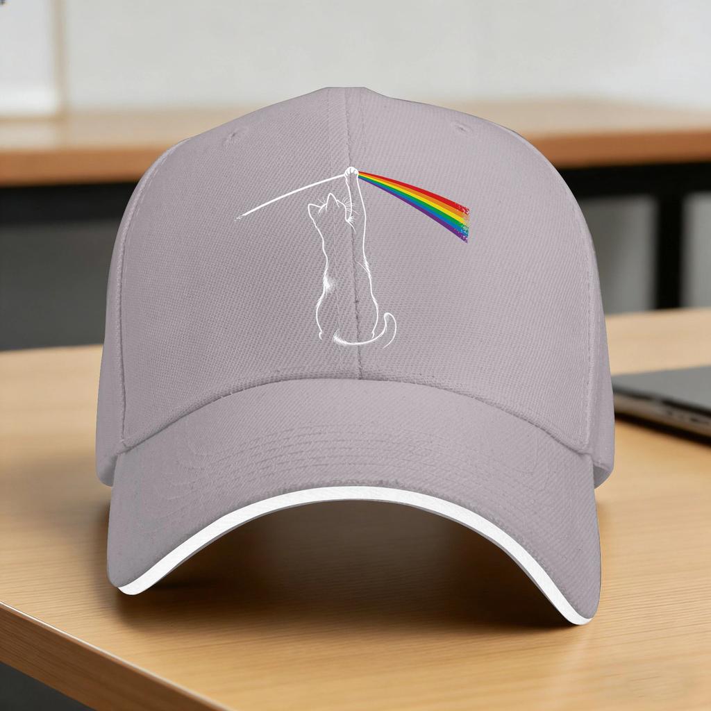 Playing with Light Cat Casual Baseball Cap Summer Trucker Hat High Quality Kpop Rock Snapback Cap Unisex Women Cute Baseball Caps