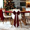 Christmas Velvet Chair Bows Tie Chair Back Ribbons Sashes Set for Weddings and Event for Enhancing Venue Elegances