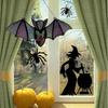 Halloween Hanging Glass Suncatcher Decoration Acrylic 2D Bat Ornament Gothic Car Rearview Mirror Decor for