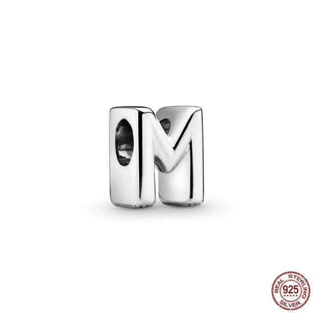 100% натуральная подвеска из стерлингового серебра 925 пробы, памятная буква серии A-Z, бисер, оригинальный браслет-подвеска Panjia, ювелирные изделия