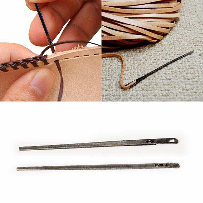 3Pcs Leather Sewing Craft Tool Leather Rope Needle Leather Needle Double Hole