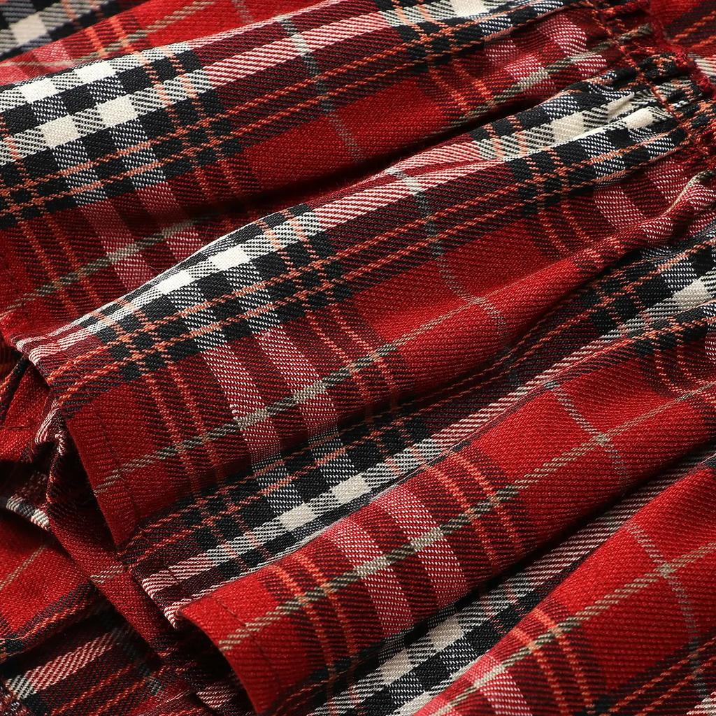 Многослойная юбка для девочек-подростков, короткая юбка-пачка, клетчатая юбка в студенческом стиле с высокой талией, летняя тонкая универсальная танцевальная юбка для детей 2–12 лет