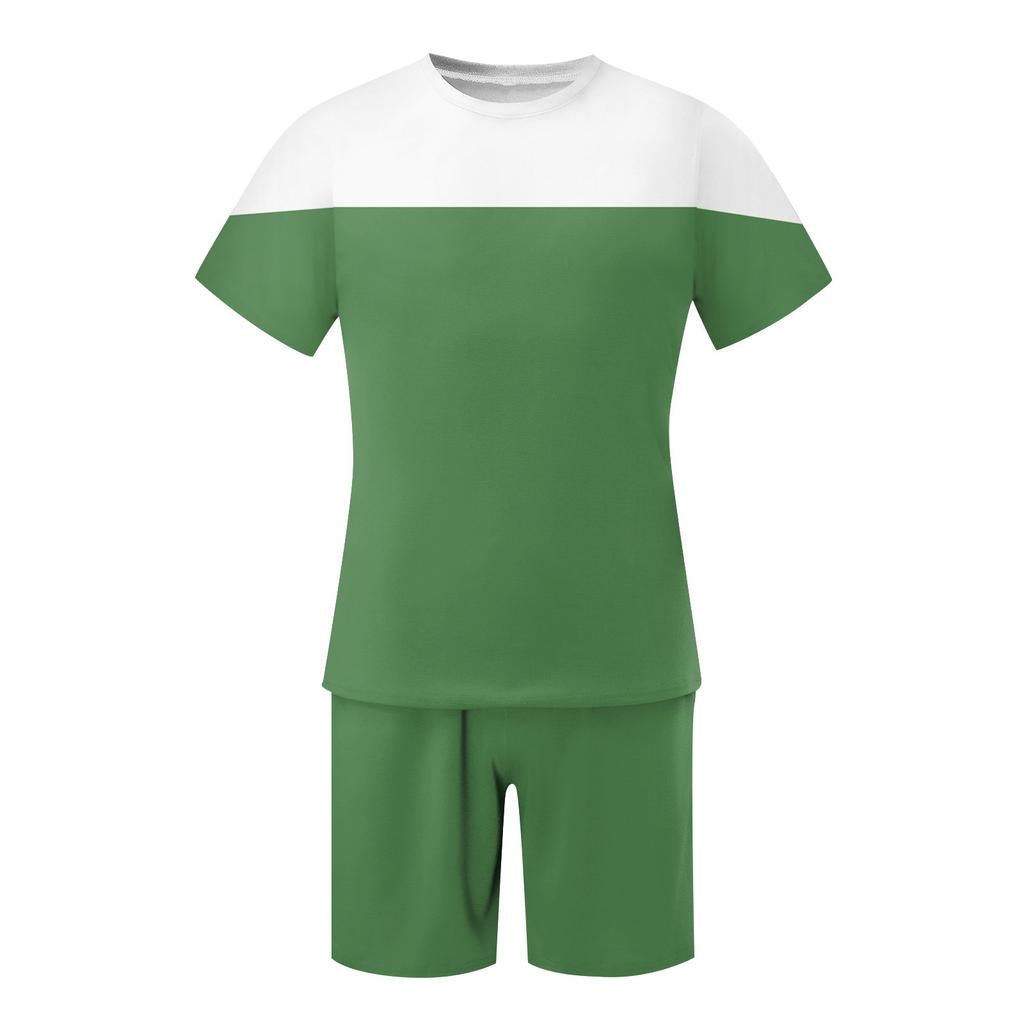 Мужские однотонные шорты с короткими рукавами и открытыми плечами, дышащий мужской повседневный комплект из 2 предметов