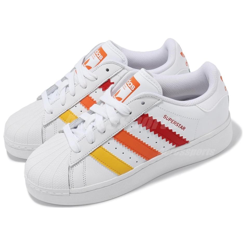 adidas Superstar XLG Белые Разноцветные Женские Кроссовки Обувь-Белый Лучший-Алый Оранжевый IF9122