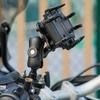 Motorcycle Phone Holder Adjustable Shock Absorption One Hand Operation Universal Bicycle Handlebar GPS Phone Holder Bicycle Supplies