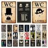 Vintage Toilet Sign Funny Metal Tin Sign Plaque WC Lavatory Toilettes Wall Art Bar Club Bathroom Restroom Toilet Wall Decoration