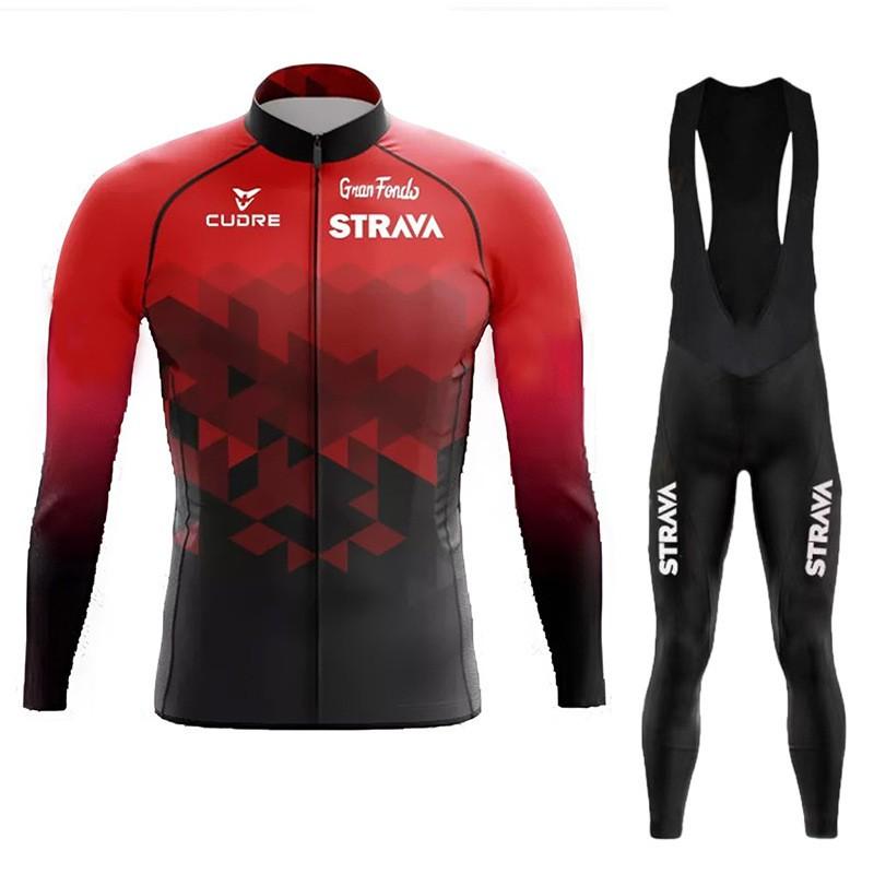Long Sleeve Cycling Jersey Set Quick Dry Performance Bike Road Team Wear