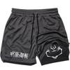Anime Compression Shorts Summer Sportswear Men GYM 2 In 1 Training Workout Male Fitness Sport Shorts