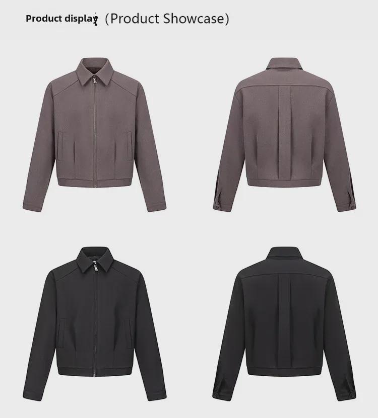 Мужское повседневное свободное короткое пальто в корейском стиле на осень/зиму с широкими лацканами