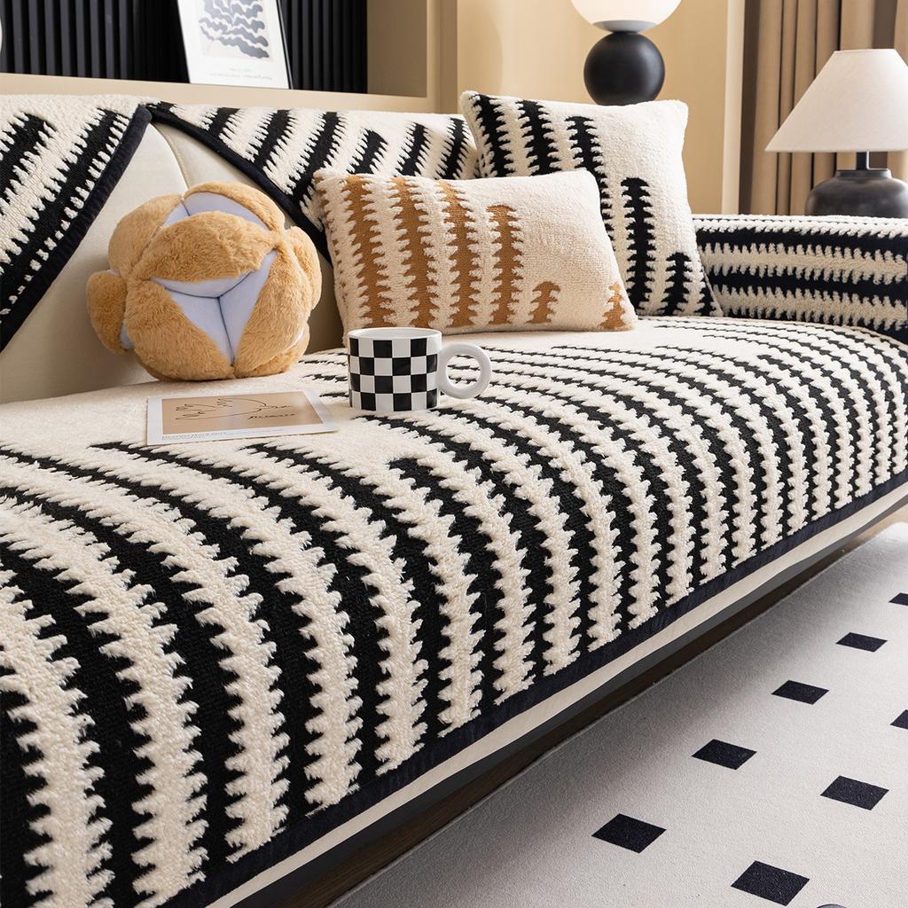 Premium Plush Sofa Cushion Autumn And Winter  New Winter Thickened Straight Row Sofa Seat Cushion Non-Slip Cover Cover Cloth