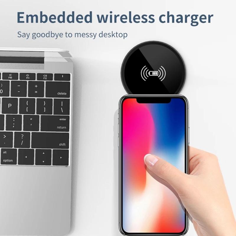 Встраиваемое беспроводное зарядное устройство для стола для 13 12 для Galaxy Настольное прикроватное мебельное офисное зарядное устройство для смартфона