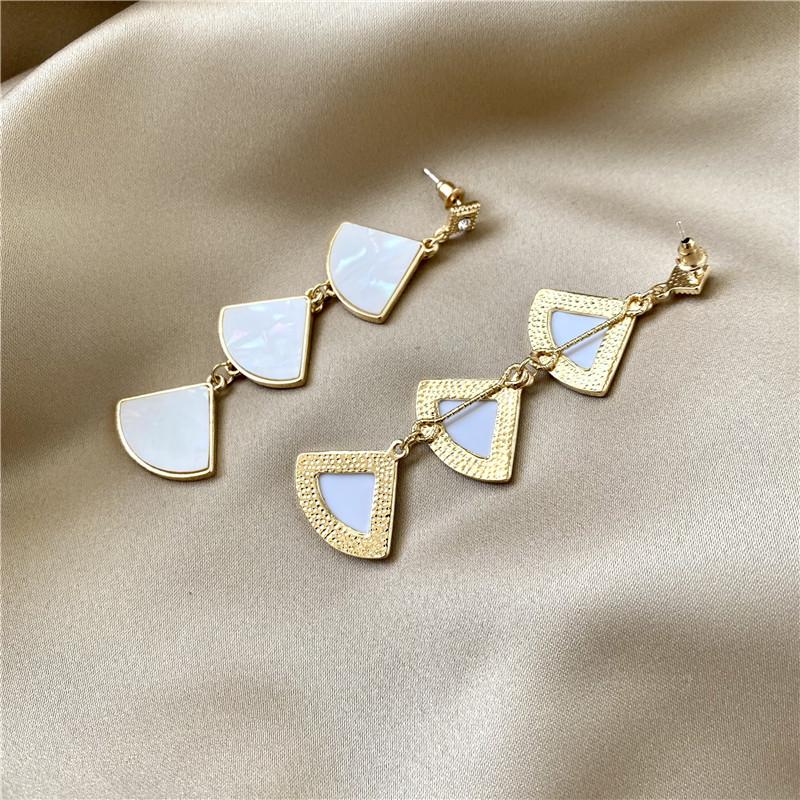 Длинные серьги из серебра 925 пробы в форме веера с ракушкой: Трендовые японские и корейские стили знаменитостей, универсальные подвески