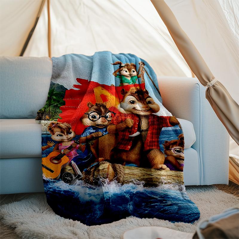 Alvin Chipmunks Theme Printed Blanket Perfect For Couch Bed Travel Outdoor Use Machine Washable Cozy Durable