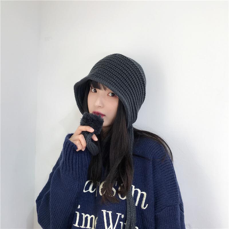 Y2K шапки-бини для женщин вязаные крючком защитные уши шапка-бини унисекс осенние искусственные норковые вязаные шапки-бини капор