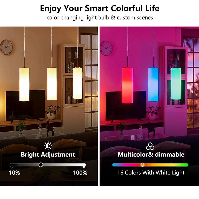 Светодиодные лампы RGB с изменяемым цветом, 9 Вт, RGB светодиодные лампы с пультом дистанционного управления, 16 цветов, многоцветная лампа, диммируемый свет для спальни, вечеринки, домашнего декора