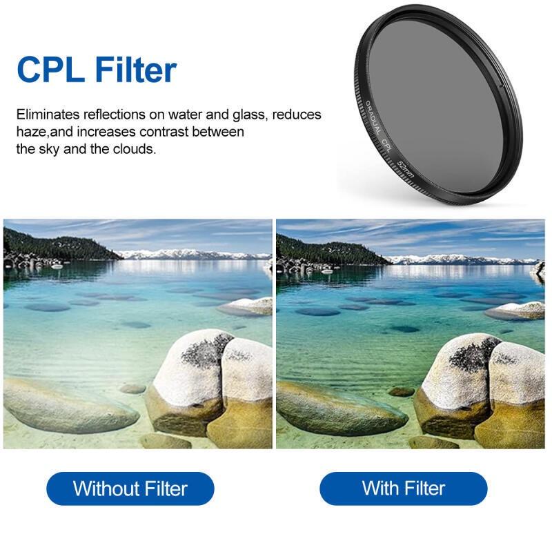 HdoorLink Универсальный регулируемый 52-миллиметровый зажим для объектива камеры телефона CPL Starlight 8-линейный фильтр для всех смартфонов, фильтр для объектива камеры мобильного телефона