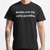 Summer Men Fashion Casual Shirts Short Sleeves Books Are My Daily Paradise Black Tees Oversized T-shirts