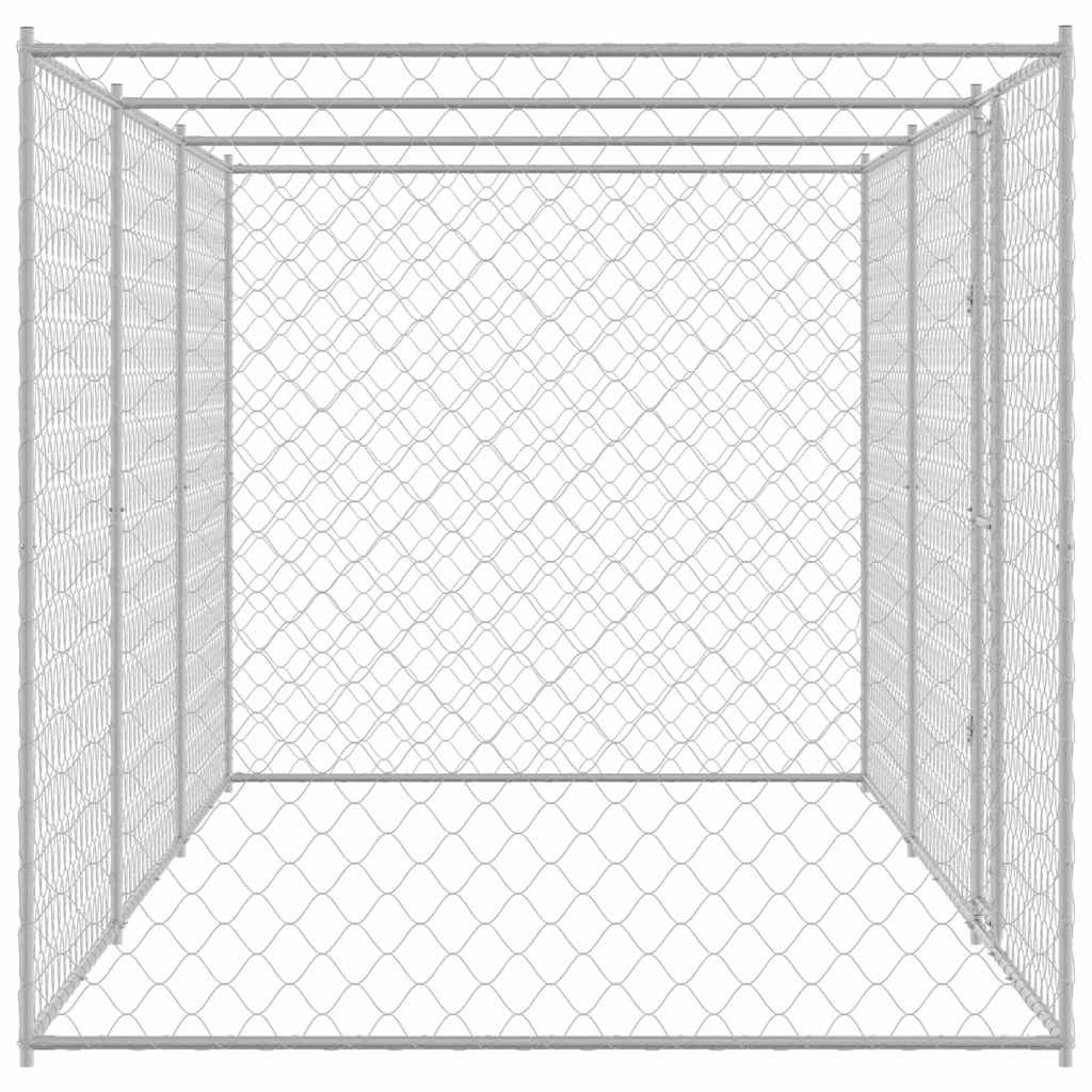 Dog Kennel Silver 600 x 200 x 200 cm Galvanized Steel