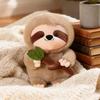 Hot Newest Sloth Doll Holding Leaves Kawaii Plush Toy Figure Cartoon Anime Cute Gift Doll for Friends Birthday Holiday Gift Doll