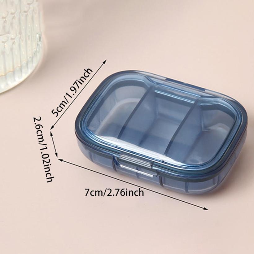 3-Compartment Small Transparent Plastic Pill Box Container Portable Travel Pill Organizer for Pocket Purse Medicine Vitamin Holder Dispenser