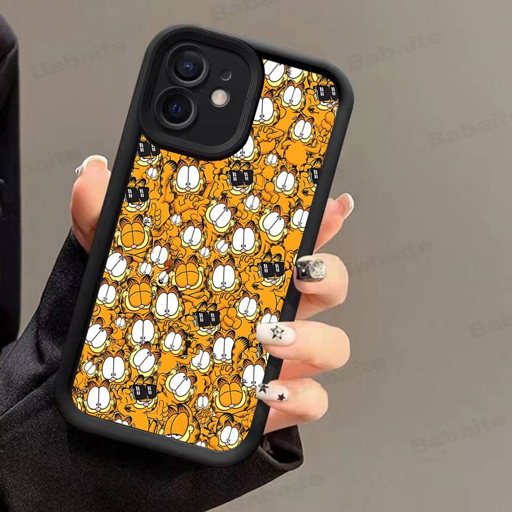 Милый Аниме Кот Гарфилд Чехол для Телефона для iPhone 17 16 15 14 13 11 12 Pro Max Plus Защитная Задняя Крышка