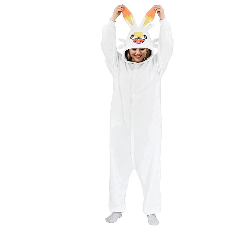 Костюм для косплея Scorbunny, цельная пижама аниме кигуруми, зимняя домашняя одежда
