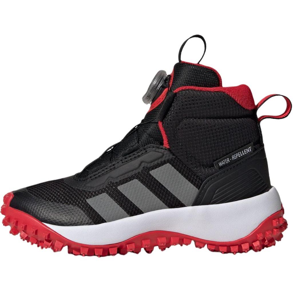 Adidas Fortatrail Boa Versatile Comfortable Mid-Top Casual Shoes Kids Casual Shoes Black Gray Red JR3105
