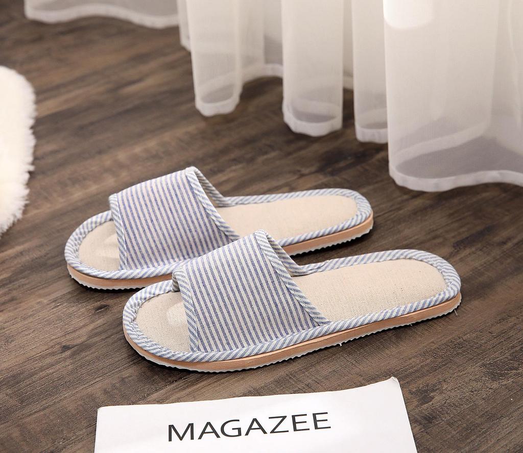 Мужские и женские летние домашние тапочки из хлопка и льна