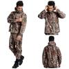 Куртка, комплект, мужская армейская водонепроницаемая теплая камуфляжная одежда, военное флисовое пальто, ветровка, костюм