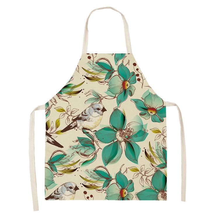 Ladies Kitchen Apron Linen Bib Home Cleaning Apron Waterproof Chef Baby Kitchen Apron