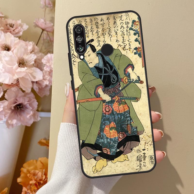 Японский самурай Для Huawei Nova 12i 8i 11i 12s 9 10 SE Y60 Y70 Y90 Y72 Y73 Y61 Y91 P60 Pro P30 P40 Lite Чехол