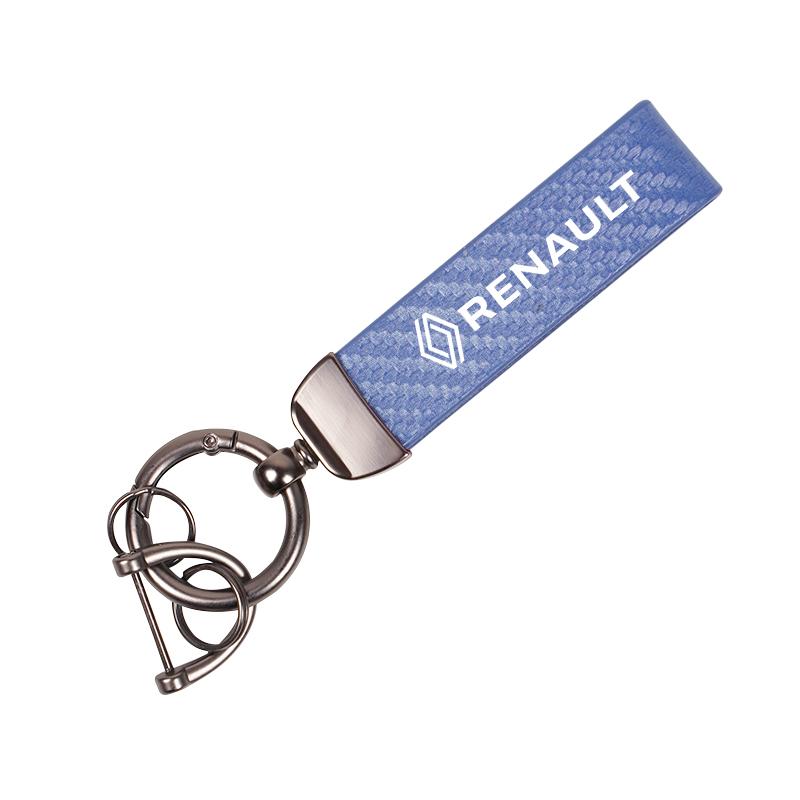 For Renault 2026 New Hub Caps 1Pcs Carbon Fiber Leather Car Keychain Key Ring Chain For Renault Clio Kadjar Koleos Megane Espace
