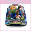 Pattern Kids Minecraft Sun Protection Cap With Round Top For Summer Casual