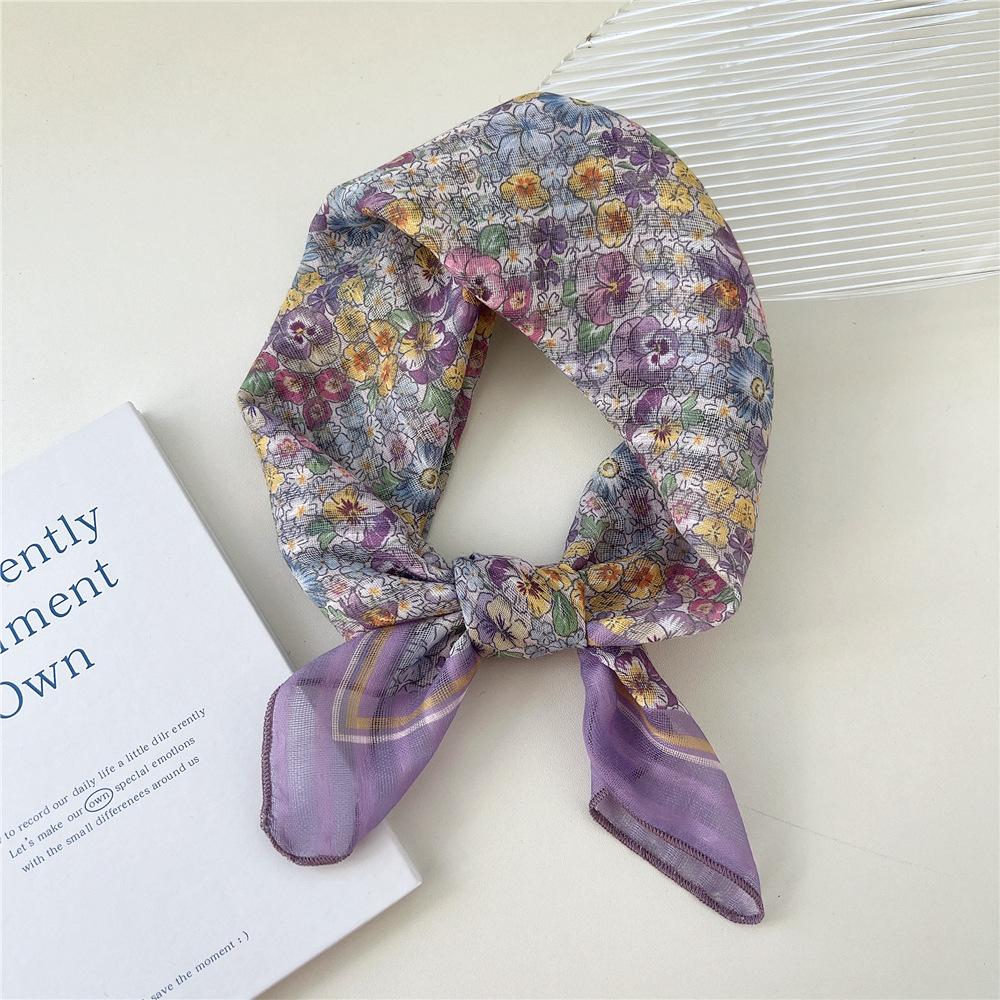 Маленький квадратный шарф из хлопка и льна, шелковый шарф, женский, весна и осень, новый стиль, художественный и универсальный, модный, темпераментный шарф-повязка на голову