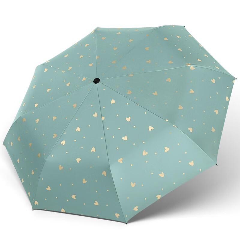 MAYDU Tri-Fold Heart-Patterned Anti-UV Sun Umbrella