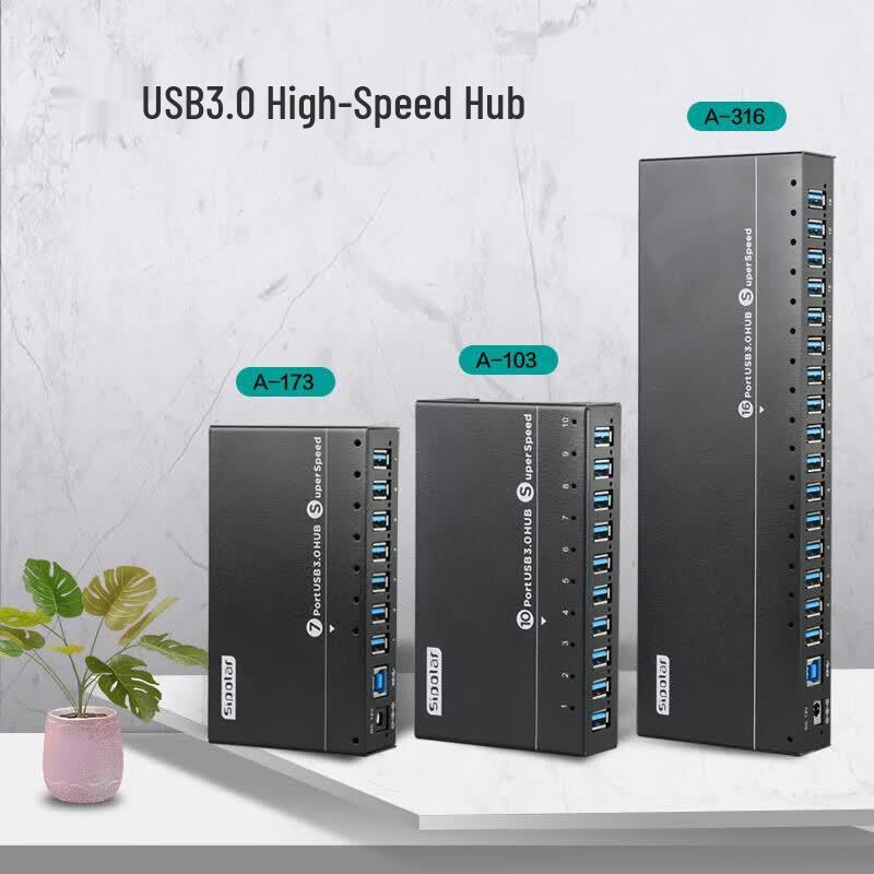 Xiplai 16-Port Industrial USB 3.0 Powered Hub