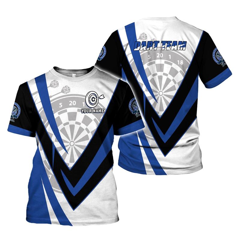Персонализированная 3D-печатная футболка с изображением дартсмена, футболка для фанатов дартса, летние свободные топы с коротким рукавом, одежда