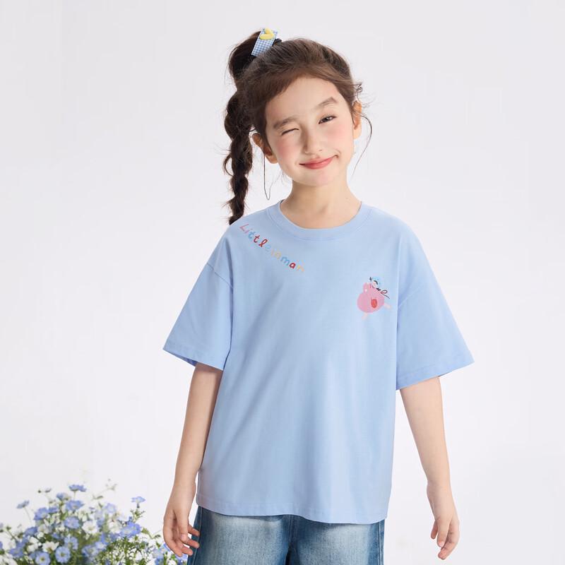 Xiaoyinman Girls' Cartoon Print Short Sleeve T-shirt