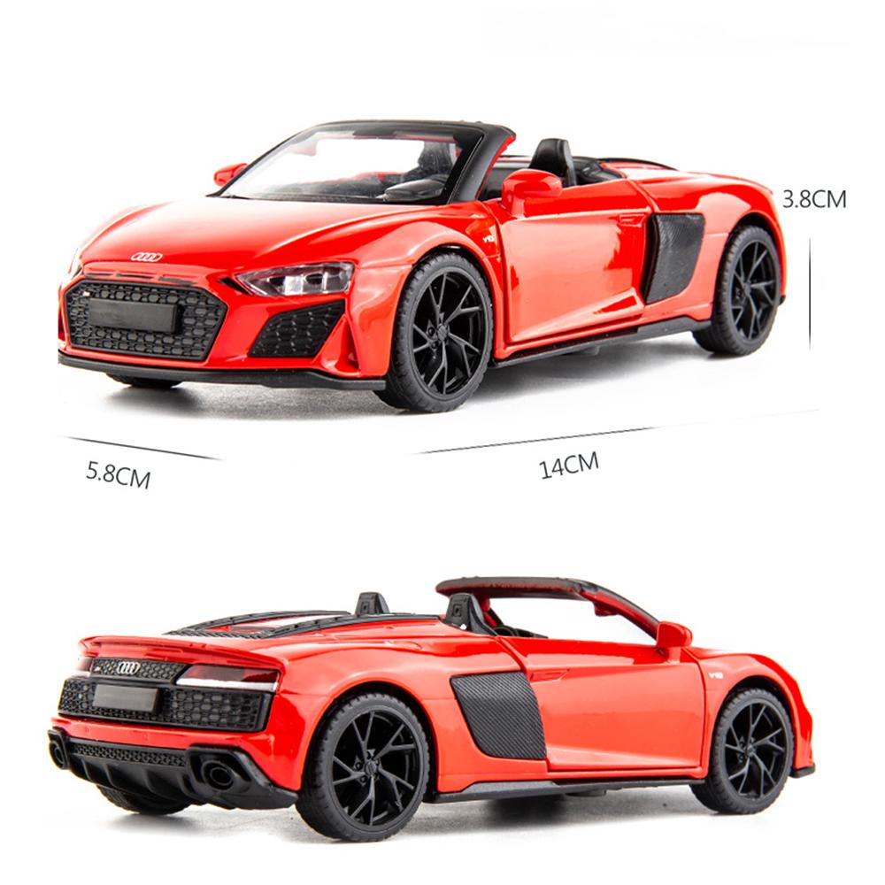 Масштаб 1/32 R8 Spyder 2020, модель автомобиля, литая под давлением игрушечная машина, коллекция подарков