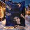 Damon Salvatore Pattern Blanket for Home Decoration, Bed, Sofa, Car Travel, Camping, Suitable for All Seasons, Birthday Christmas Gift